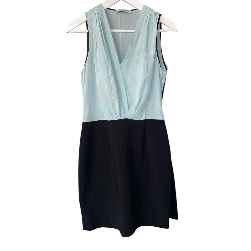 SANDRO Paris Dress Blue‎ And Black Short Sleeveless Size 1 US Small